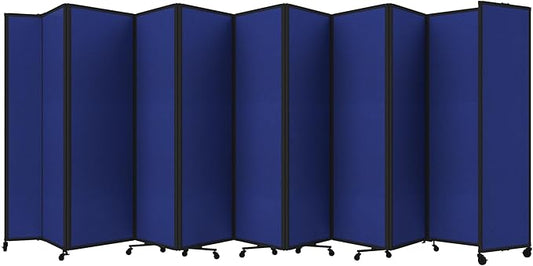 Versare Room Divider 360 Portable Wall Partition | Folding Panels | Large Freestanding Divider | Locking Wheels | Temporary Room Separator
