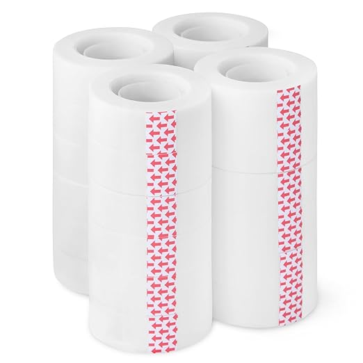 Amazon Basics Matte Finish Tape, Invisible Tape, 3/4" x 1000"(27.78 Yards), 24-Pack, Transparent