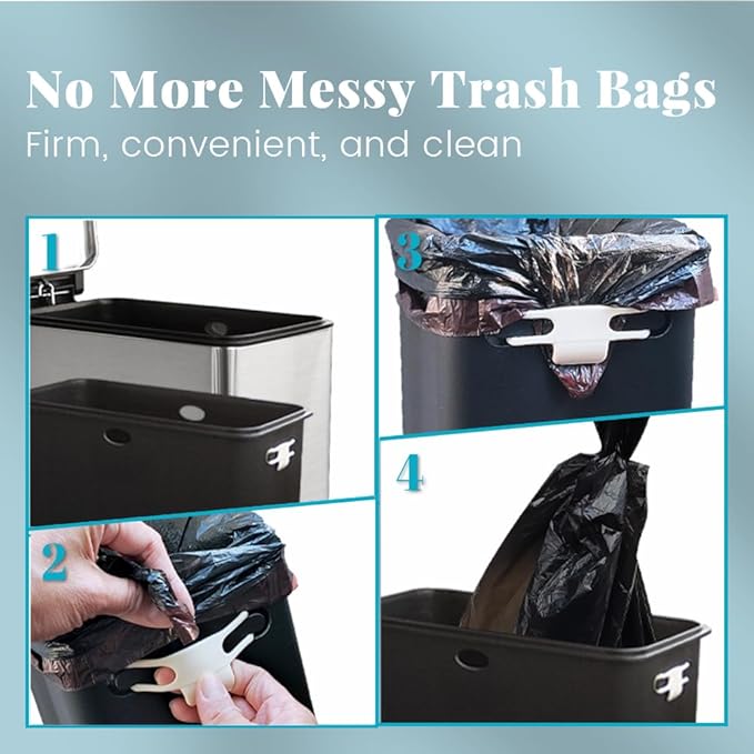 8 Gallon Trash Can, Stainless Steel Kitchen Trash Can with Removal Inner Bucket and Soft-Close Lid, Step on Trash can 30 Liters, Durable Metal Garbage Can for Home, Bathroom, Office