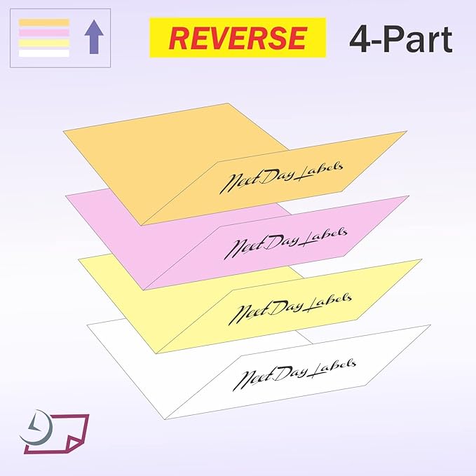 NextDayLabels - Superior Carbon-Less NCR, Pre Collated Paper, 500 Sheets Per Pack (8-1/2" x 11" 4 Part Reverse, 5915)