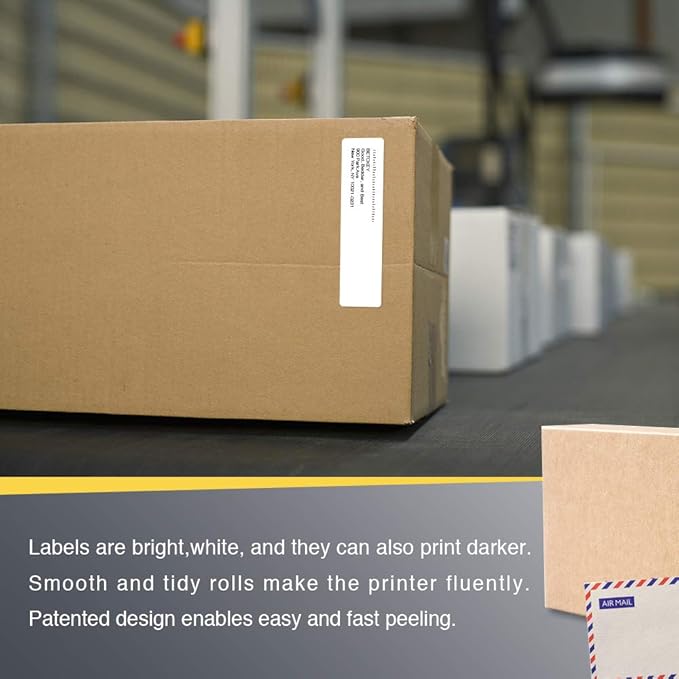 BETCKEY - 4" x 1" (102 mm x 25 mm) Multipurpose Labels Compatible with Zebra & Rollo Label Printer,Premium Adhesive & Perforated [1 Rolls, 1375 Labels]