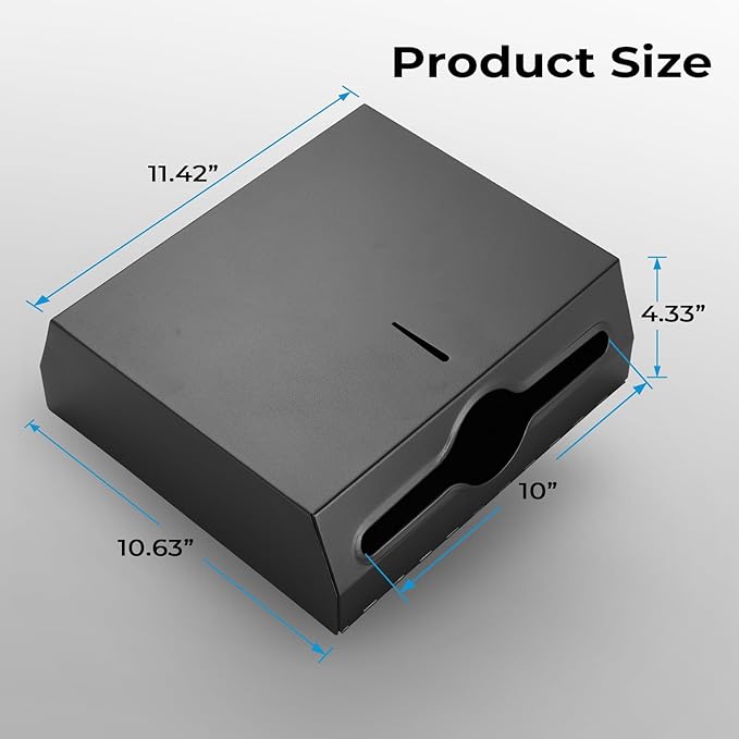 Commercial Paper Towel Dispenser for Multifold - Paper Towel Dispenser Wall Mount, Large Capacity Stainless Steel Tissue Holder, Suitable for Bathrooms and Public Places, Matte Black