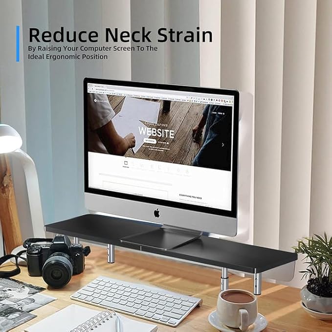 suptek Laptop Stand for Desk,Computer Monitor Laptop Stand Riser for Printer, Notebook and All Flat Screen TV Display,3 Height Adjustable(MST016)