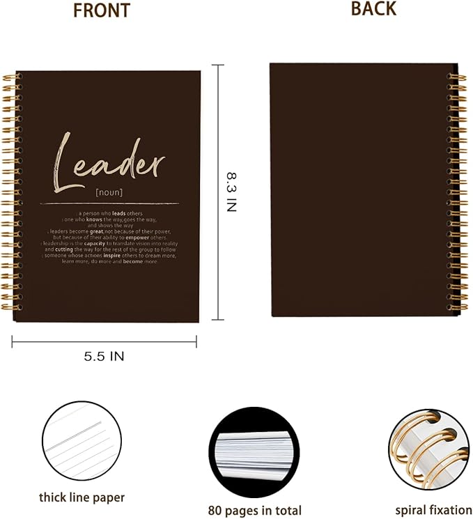 OXW Thank You Gifts for Leader, Meeting Notebook for Work, Appreciation Gift for Mentor Boss Manager, Office Supplies Leadership Gifts, Coffee College Ruled Hardcover Spiral Notebook 5.5 x 8.3