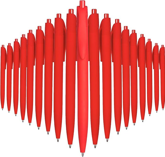 BallPoint Pens, 50 Pack (BLACK Ink),Bulk Pens, Red Barrel,Click Pens for Office Home and School, Retractable Ballpoint Pens, Medium Point, 1.00MM (Red)
