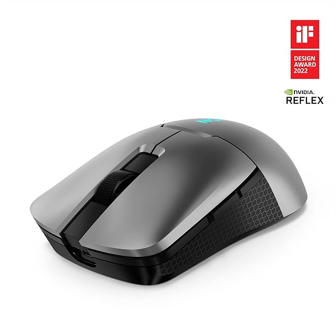 Lenovo Legion M600s RGB Wireless Gaming Mouse – 19,000 DPI, 6 Programmable Buttons, 70 Hours Battery Life, Tri-Mode Connectivity (2.4 GHz, Bluetooth, Wired), (Iron Grey)