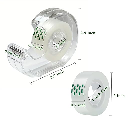 Transparent Tape 24 Rolls Clear Tape Tape Bulk for Office Supplies and School Supplies, Glossy Finish,3/4 in x 720 in 24 Dispensered Rolls