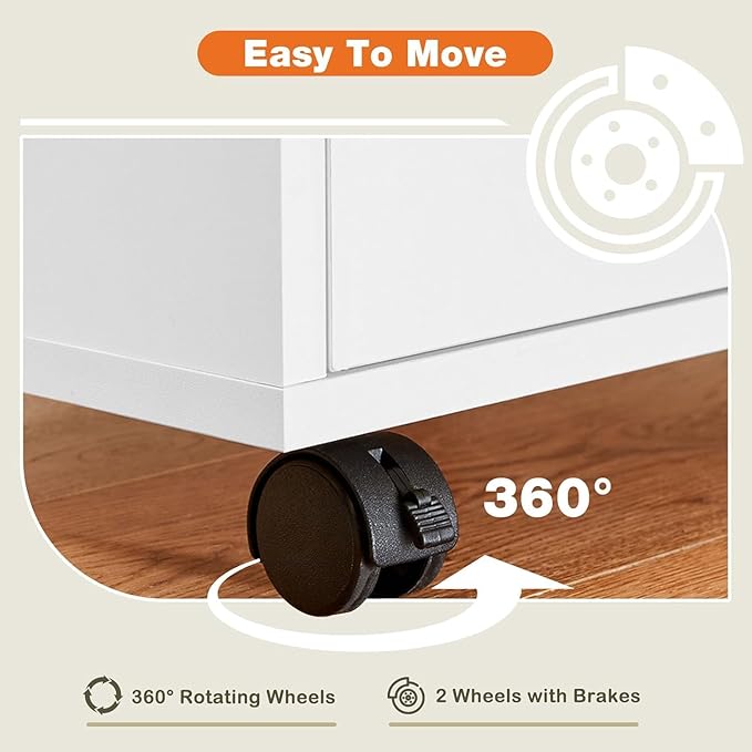 5 Drawer Chest, Dressers Storage Cabinets Wooden Dresser Mobile Cabinet with Wheels Room Organizer, Small Drawers Wood Organization Furniture for Office, Home
