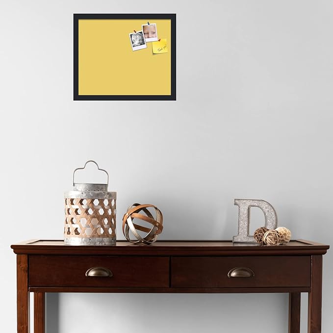 PinPix 17x14 Inch Cork Bulletin Board. This Decorative Framed Pin Board Comes with Honey Pastel Design and a Satin Black Frame. Ideal for Home Office Decor or Message Board (PinPix-1810)