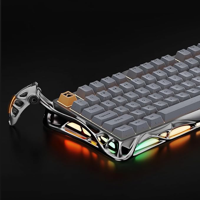 GravaStar Mercury K1 Pro Wireless Gaming Keyboard, Aluminum Alloy, 75% Layout Custom Keyboard, Designed for Durability & Unique Aesthetic (Gray)