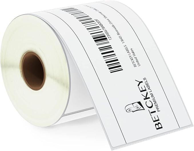 BETCKEY - 3" x 5" (76 mm x 127 mm) Multipurpose & Large Shipping Labels Compatible with Zebra & Rollo Label Printer,Premium Adhesive & Perforated [1 Rolls, 350 Labels]