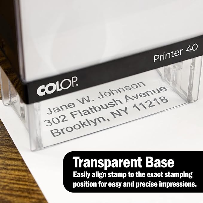 COLOP Extra Small Size Self Inking Custom Text Stamp - Choose from Many Fonts & 15 Ink Colors