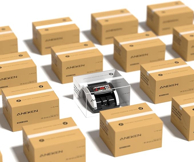 Aneken Money Counter with Value Count, UV/MG/IR Counterfeit Detection for Dollars Euros Machine with Count/Add/Batch/Auto Modes, Cash Counter with External LCD Display, White