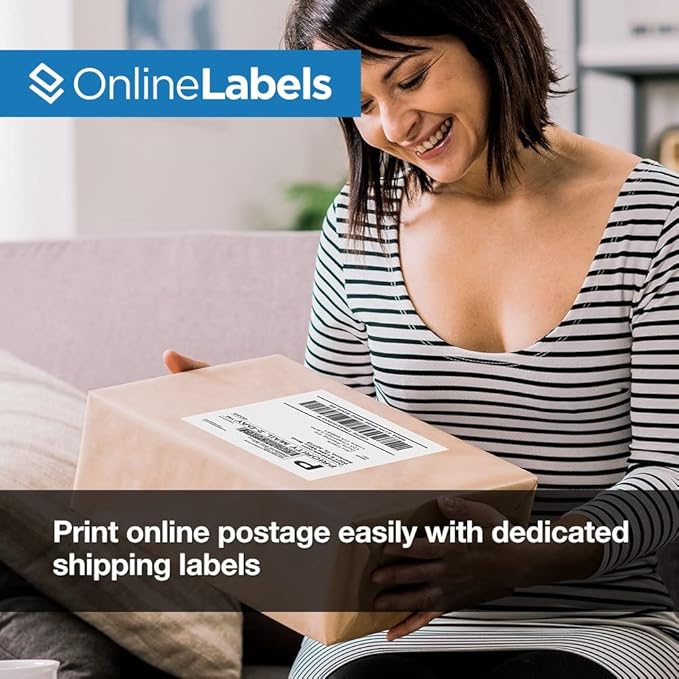 8.5 x 5.5 Half-Sheet Shipping Labels - Permanent, White Matte - for FBA, FedEx, UPS - Pack of 2,000 Labels, 1,000 Sheets - Inkjet/Laser Printers - Online Labels