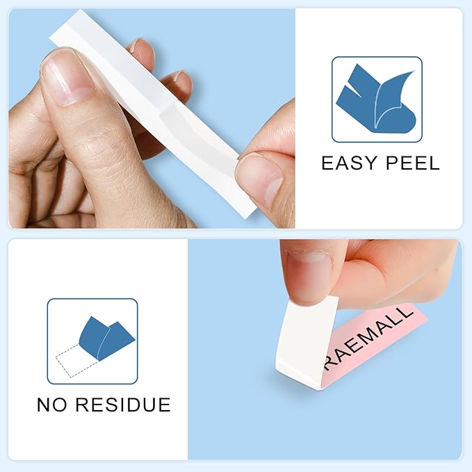 Compatible with Brother P Touch Colored Label Tape TZe 131 231 MQ531 MQP35 MQE35 Pastel Label Maker Tape Made for Brother P-Touch PT-D210 PT-D220 Label Maker, Clear/White/Purple/Pink/Blue