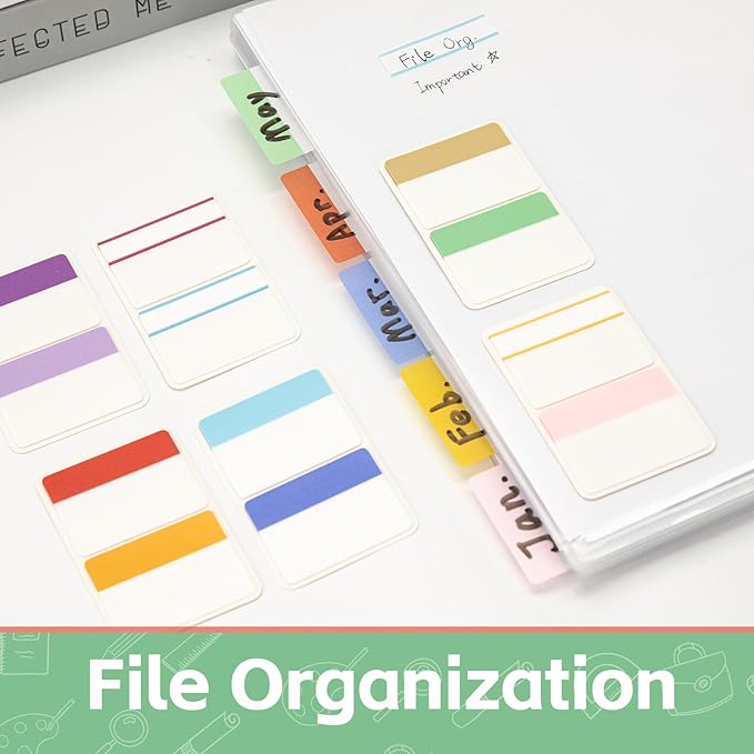 KICNIC 2 Inch Sticky Tabs Index Tabs 480 Pieces, Colored Reading Tabs Self Adhesive, Arrow Flags Pages Markers for Binder, Books, File Folders and Notebook [12 Colors] Writable, Repositionable