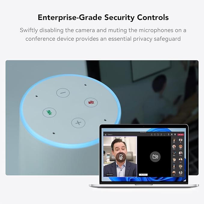 NUROUM C20(2nd Gen) HD Conference Webcam, 1080P Video Conferencing Camera with Microphone and Speaker, All in One Computer Camera for Desktop, 13ft Voice Pickup, AI Noise-Cancellation, USB Plug&Play