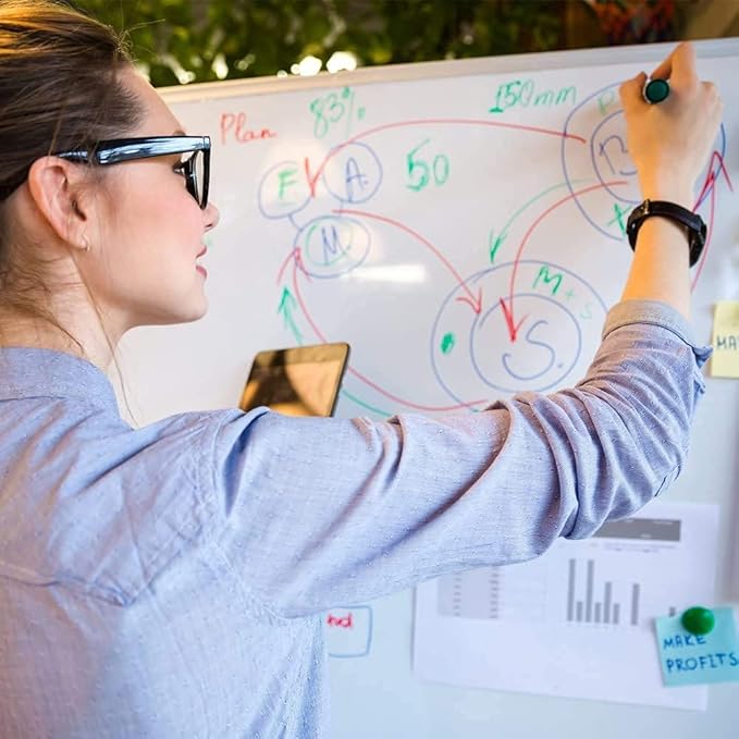 XBoard Large Magnetic Whiteboard 60 x 40 Inch, Dry Erase Board for Wall with Marker Tray | Aluminum Frame Message Presentation Board