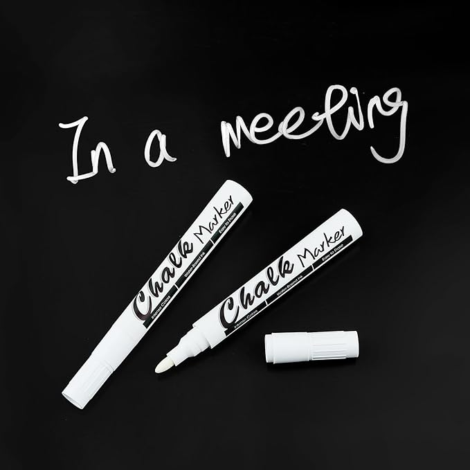 Volcanics Liquid Chalk Markers 36 Pack – 12 Bright Colors – Wet Erase, Dust-Free, Non-Toxic Chalk Pens with Round Tip for Teachers, Classrooms, Chalkboards, Glass, Windows, LED Boards, Bistro Signs