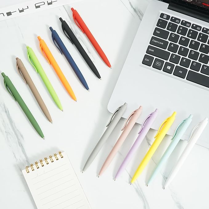 BallPoint Pens, 100 Pack (BLACK Ink),Bulk Pens, White Barrel,Click Pens for Office Home and School, Retractable Ballpoint Pens, Medium Point, 1.00MM (White)