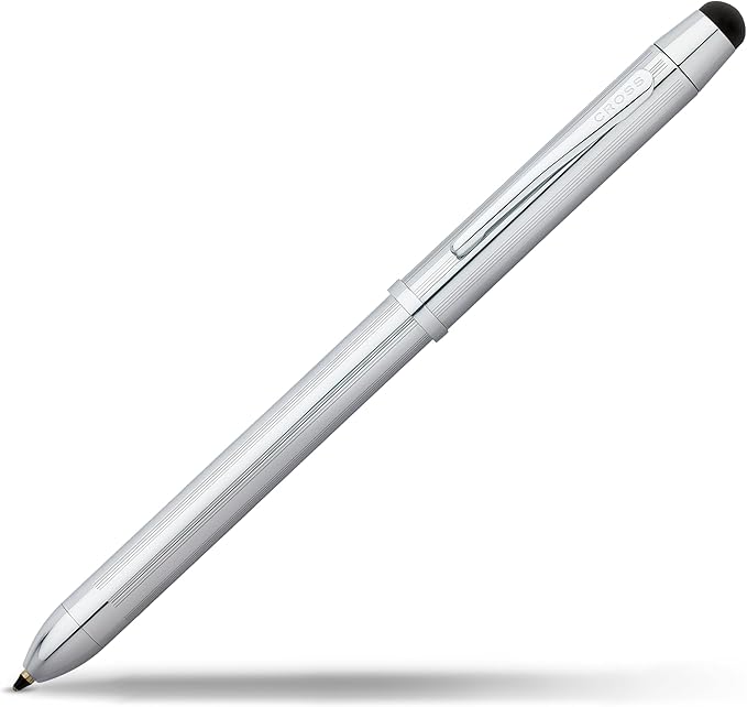 Cross Tech3+ Refillable Tech3+ Presented in a Premium Gift Box - Medium Point, Black Ink, Lustrous Chrome