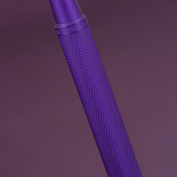 Asvine Purple Fude Pen, Bent Nib Fountain Pen Calligraphy (Fine to Broad) with Converter and Metal Pen Case Set