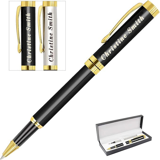Amlion Personalized Pens Custom Engraved Pen with Name, Refillable Medium Refill, Personalized Gifts for Men Women