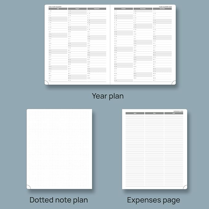 POPRUN 2026 Planner (Large Size 8.5''x 10.5'' Hardcover) - Daily Weekly and Monthly Calendar Agenda 2026 Appointment Book with Hourly Time Slots, Monthly Tabs, 100 GSM - Violet