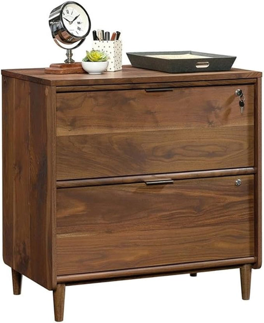 Pemberly Row 2 Drawers 30.28" Vertical Walnut Engineered Wood Filing Cabinet Lockable Easy Assembly Stationary Legal/Letter Size for Home, Office