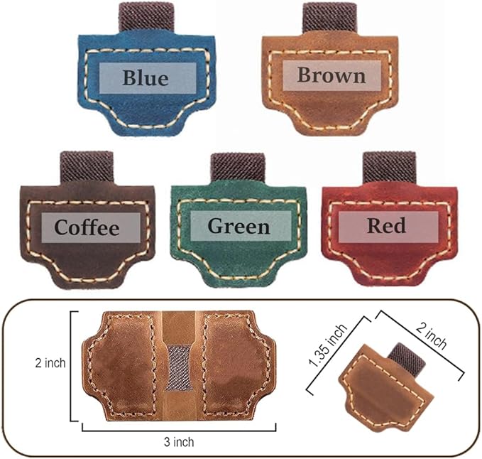 Custom Bookmark with Pen Holder with 26 Letters Personalized Magnetic Leather Book Mark, Customized Name Book Marker Clip with Initial for Men Women, Gifts for Book Lovers, Readers, (Blue, U)