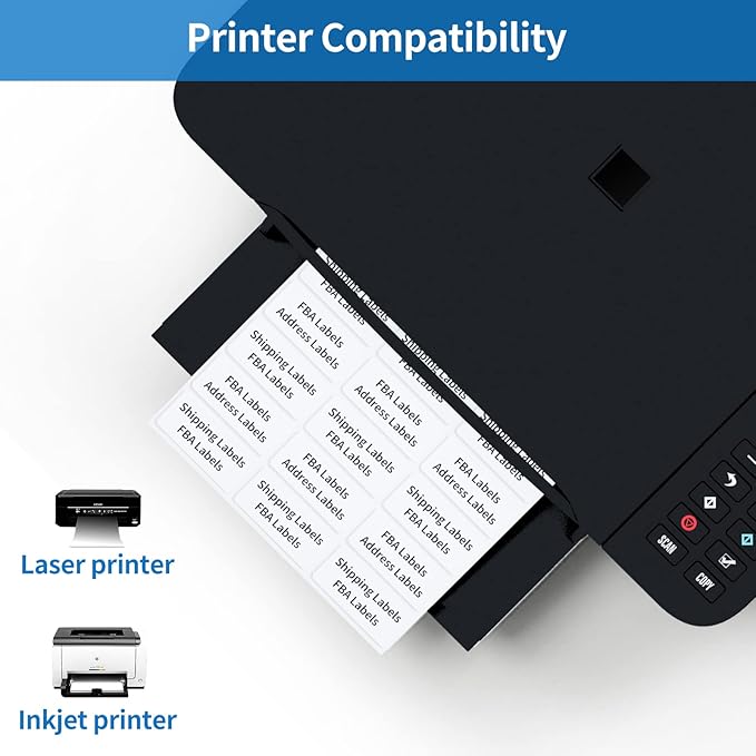 BESTEASY 30-up 4000 Sheets 1" X 2-5/8" Address Shipping Labels for Laser and Inkjet Printers, FBA Product Labels (120000 Labels)