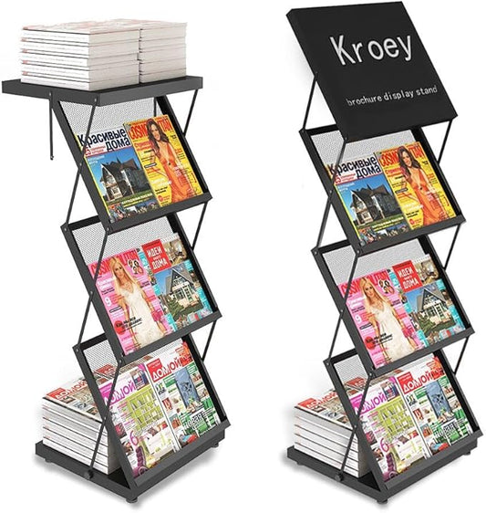 foldable brochure display stand,magazine holder for exhibition and trade show,Office magazine rack