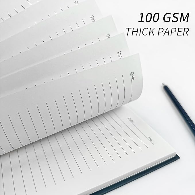 Lined Spiral Notebook A4 Large Black Journal 8.5" x 11"-4 Pack 7mm College Ruled Hardcover Notebooks 160 Pages 100GSM Thick Paper for Note Taking School Office Supplies