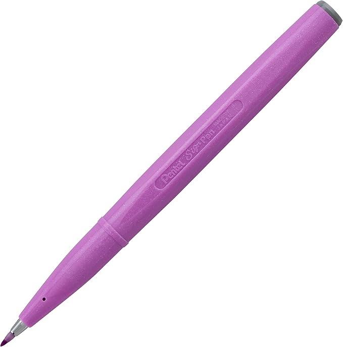 Pentel Arts Sign Pen Brush Tip, assorted 3 Pastel Colors, 6-Pk (SES15C2BP6M)