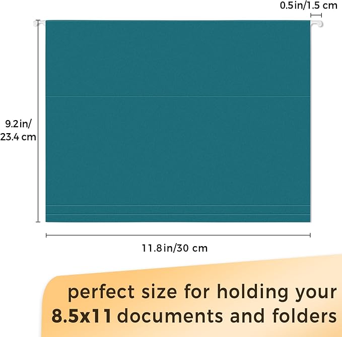 SUNEE Hanging File Folders Vintage Colors, 25 Pack Letter Size File Folders with 1/5-cut Tabs, Stay Organized for Your Home and Office Bulk File and Documents