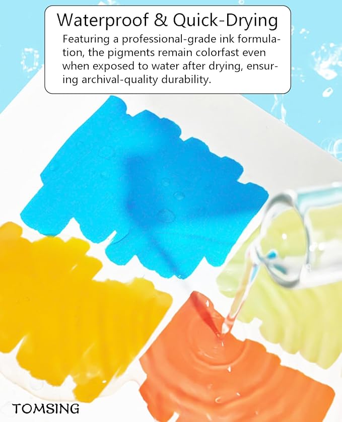 60 Brush Markers Pens,Water-based Ink and Quick-Drying,Painting Supplies Perfect for Plastic Sheets Fabric Bags Ceramics Stone Pottery Wood and Handmade Crafts（60 Colors）