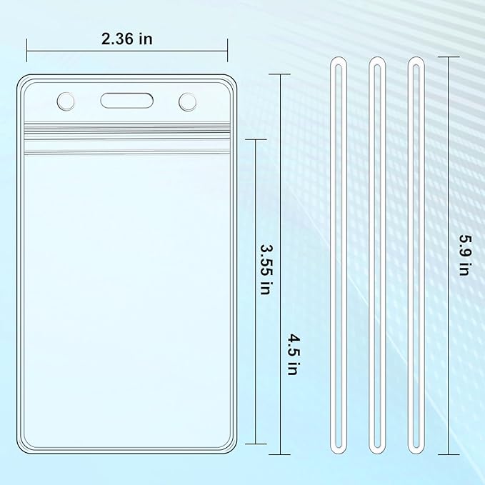 50 Pack Clear Plastic Luggage Bag Tag Holder Badge Label Tag Holder with 50 Pack Luggage Loops Straps for Office Business Travel Supplies