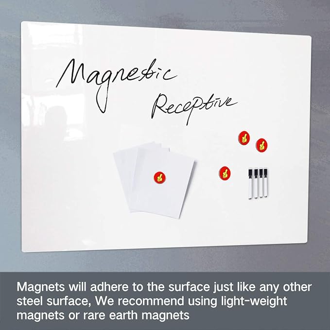 Magnetic Whiteboard Contact Paper for Wall 36 x 24 inches, Magnetic Dry Erase White Board Sticker with Non-Adhesive Backing for Office Home School