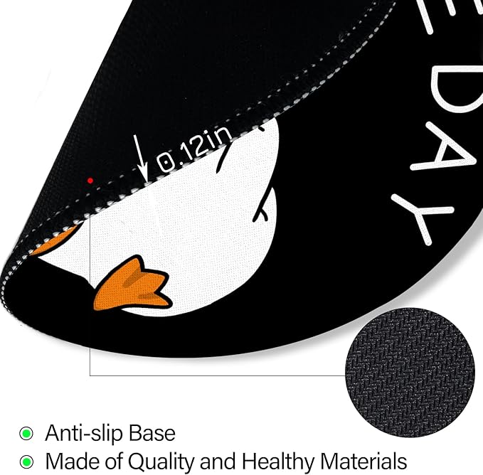 Funny Duck Work Mouse Pad, Small Round Mouse Pads for Desk, Mini Travel Mousepad for Wireless Computer Laptop, Office Desk Accessories, Have a Nice Day Middle Finger, 8.6 x 8.6 inch