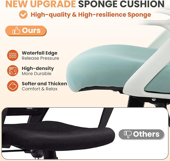 HYLONE Drafting Chair Tall Office, Ergonomic Standing Desk Stool Adjustable Drafting Chair Big Tall Drafting Office Chair Blue