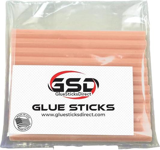 GlueSticksDirect Pastel Red Colored Mini Glue Sticks for Hot, Cool and Dual Temp Glue Guns, 24 Sticks - 5/16" x 4"
