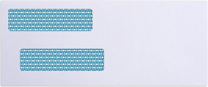 Aimoh 500#8 Double Window Gummed Security Envelopes - for Business Checks, QuickBooks & Quicken Checks, Size 3 5/8 x 8 11/16 Inches - Checks Fit Perfectly - Not for Invoices, 500 Count (30181)