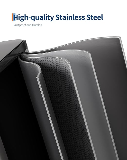 GarveeHome 2 x 8 Gallon Stainless Steel Double Trash Can with Lid for Kitchen, Large Dual Trash and Recycle Bin Combo, Step-on Kitchen Metal Garbage Cans, PP Inner Buckets, Liner Rim, Matte Grey