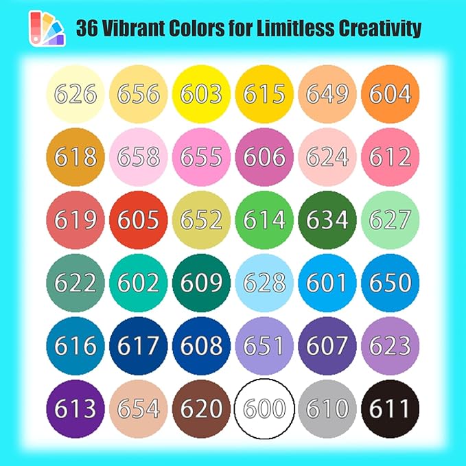 36 Colors Acrylic Paint Markers Set, Soft Brush Tip Pens for Rock, Wood, Canvas, Glass, Ceramic, Fabric, DIY Craft Projects – Waterproof, Quick-Dry, Vibrant Ink for Artists & Beginners