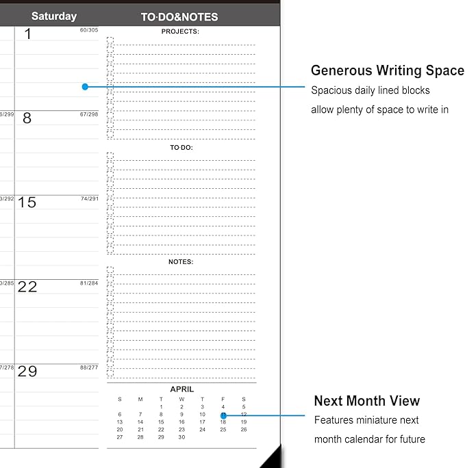 TOWWI 2025-2026 Desk Calendar, 17"x12" Desktop Monthly Calenda for Home, Office, Family with To-do List, Ruled Blocks, Corner Protectors