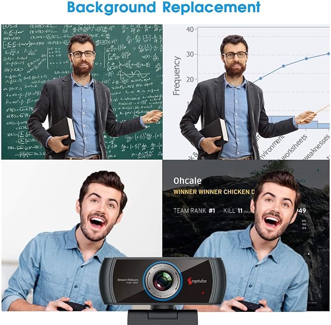 Angetube 1080P Webcam for Streaming, 920 PC Web Camera Calling Video Recording Cam for Windows Mac Conferencing Gaming Xbox Skype OBS Twitch Xsplit GoReact with Microphone & 100-Degree View Angle