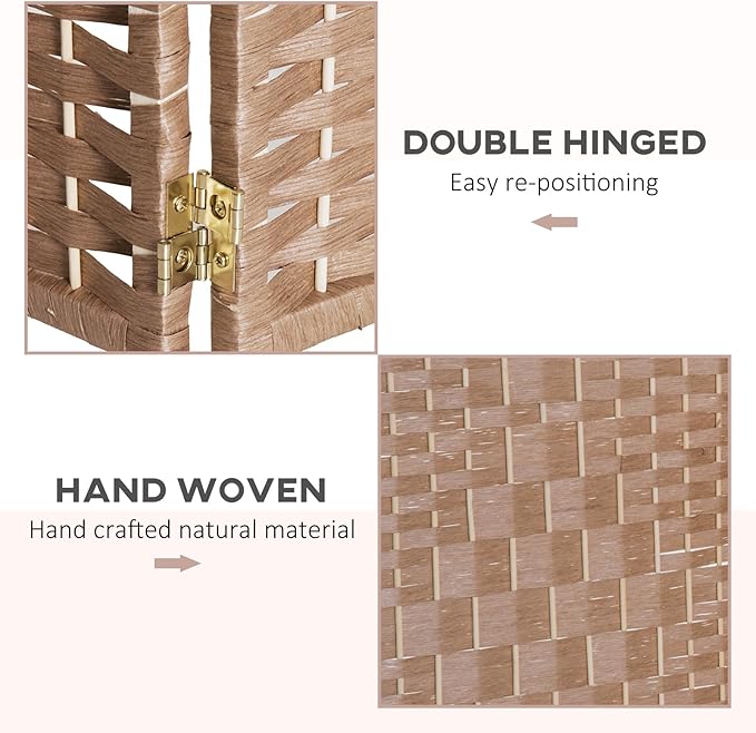 NicBex Room Divider 3 Panel Room Dividers with Wicker Weave Design Partition Room Dividers and Folding Privacy Screens 6 FT Wall Divider for Office, Room Separation,53.25"W x 0.75"D x 70.75"H, Natural