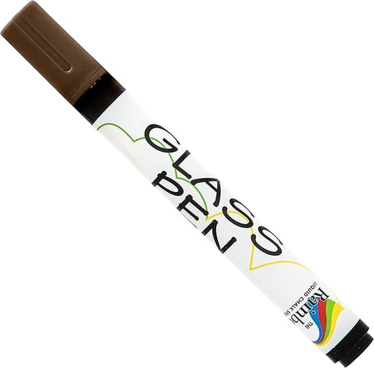 Glass Pen Window Marker: Liquid Chalk Pens for Glass, Whiteboard Markers with Washable Paint - Graduation, Car Windows, Mirror Pen, Storefront, Wedding, Parade, Party & Holiday (Brown, Fine Tip)