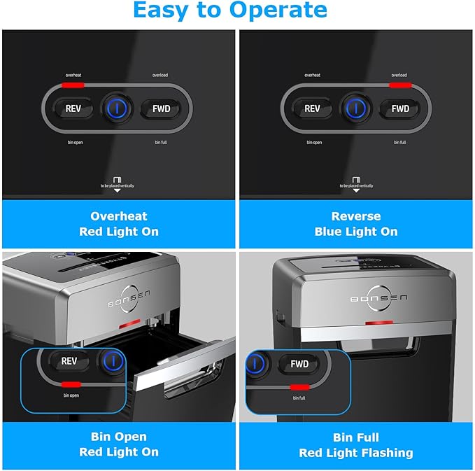 BONSEN Heavy Duty Paper Shredder, 24-Sheet Cross-Cut Shredder, 40-Min Continuous Running Time, Commercial Grade Shredder for Office, 9-Gallon Big Basket, 55dB Super Quiet, P-4 High Security (S3105)