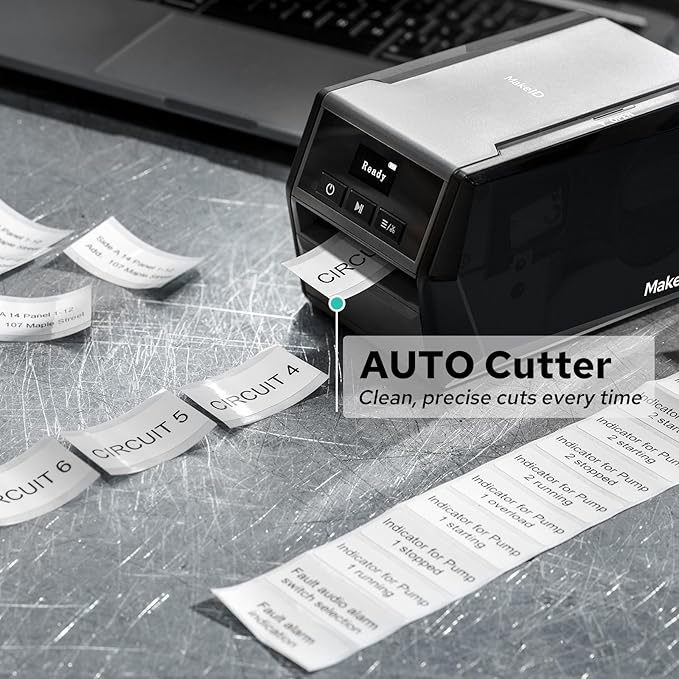 Makeid D50 Industrial Label Printer, Desktop Label Maker 2" Print Head, Mobile APP & PC Editor Compatible, 2600mAh Li-ion Battery, Come with 1.97" W x 26.24ft L Label Heavy-Duty Labeler for Job Sites